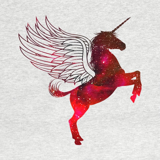 Shining Red Winged Unicorn by FullMoon